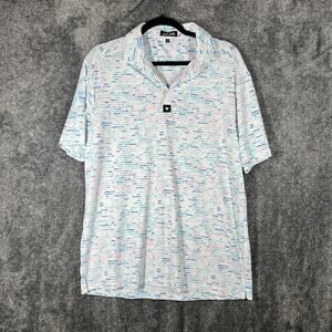 Bad Birdie Polo Shirt Mens Large Multicolor Graphic Golf Stretch Performance